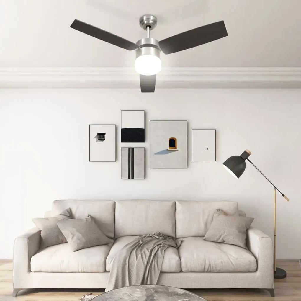 Ventilatore Soffitto con Luce e Telecomando 108cm Marrone Scuro