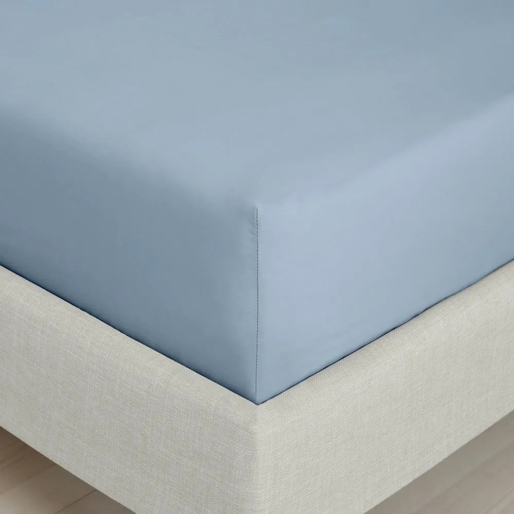 Lenzuolo con angoli blu in percalle di cotone 90x190 cm Cotton Percale – Bianca