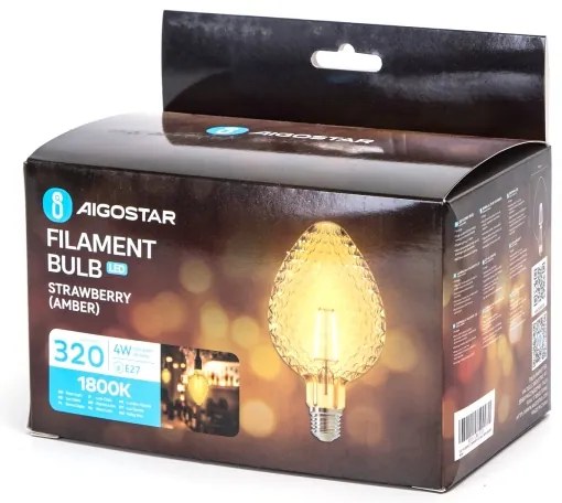 Lampadina LED FILAMENT E27/4W/230V 1800K fragola - Aigostar