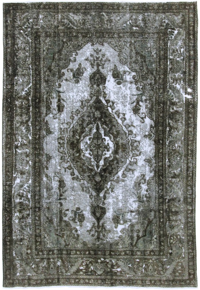 Vintage Tappeto 290x200 Grigio (Iran) Annodato A Mano