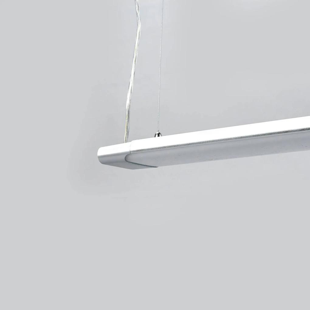 Arcchio Lampada LED a sospensione Vinca, lunghezza 120 cm, bianco/argento