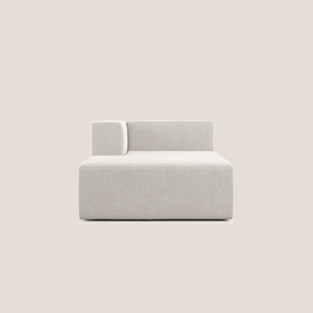 Nettuno modulo chaise longue in morbido tessuto bouclè T07 bianco