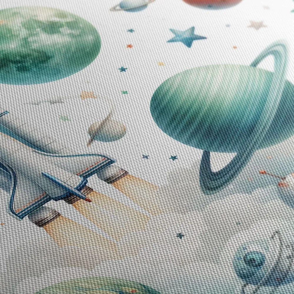 Quadro su tela – Lancio di razzi nello spazio
