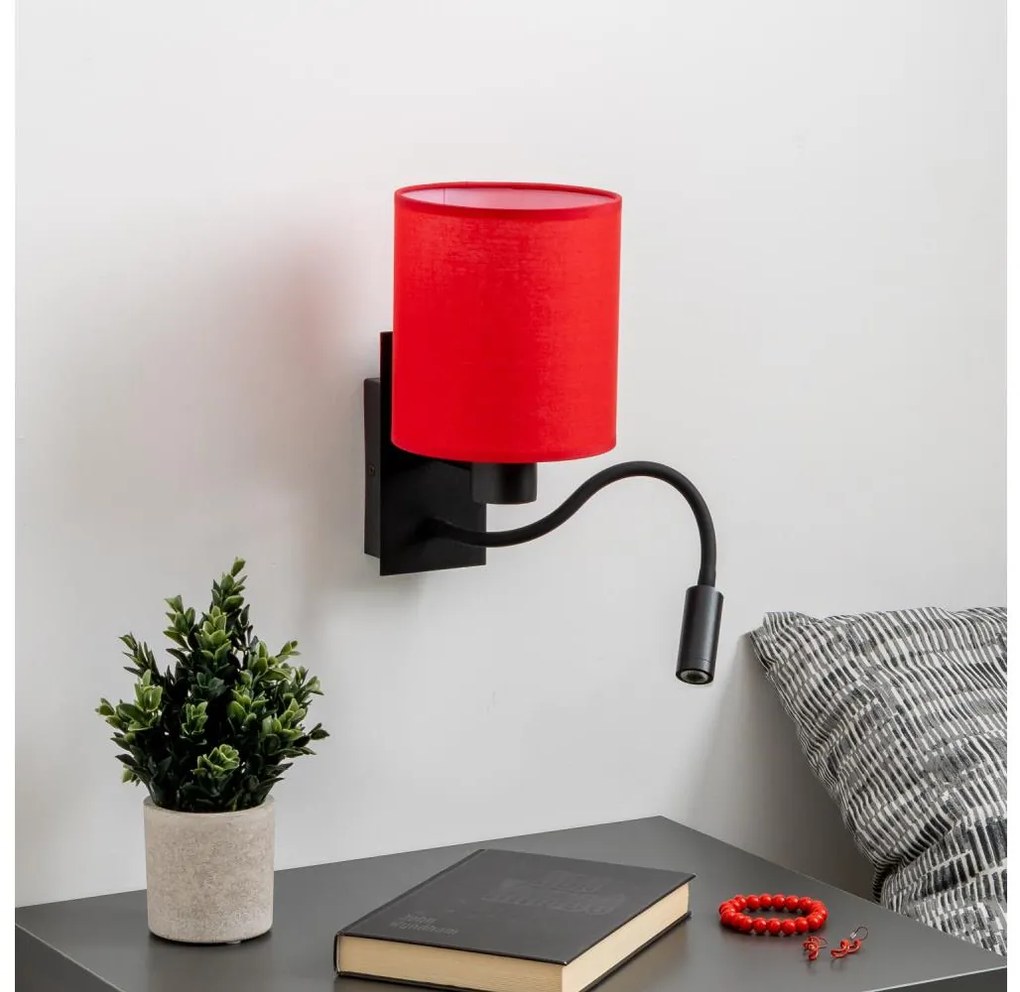 Brilagi - Applique a LED NUBILA 1xE27/25W/230V + LED/3W nero/rosso