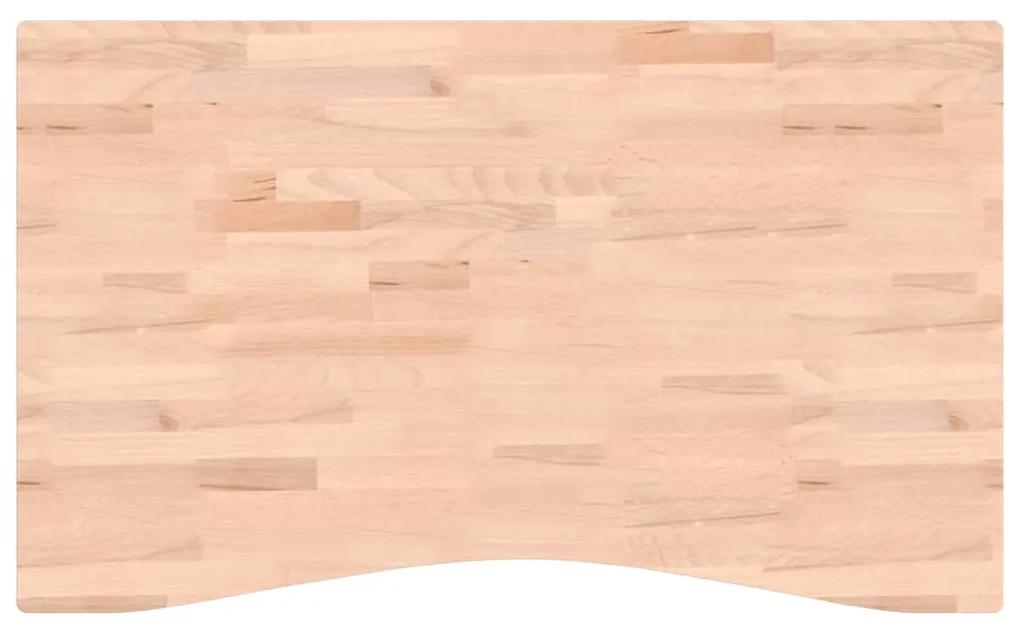 Piano per scrivania 100x(55-60)x1,5 cm legno massello di faggio