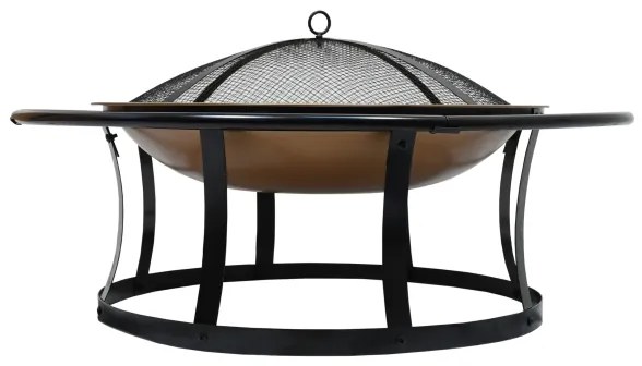 Griglia portatile a legna nero/rame
