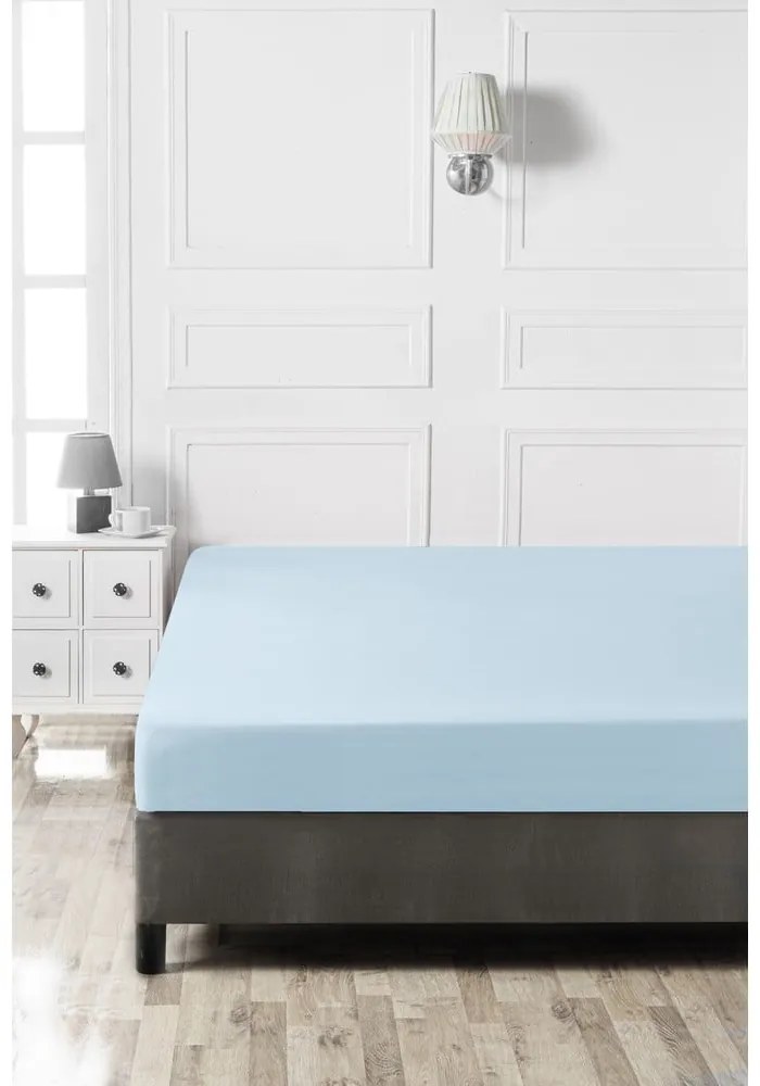 Lenzuolo con angoli azzurro in cotone 140x200 cm – Mijolnir