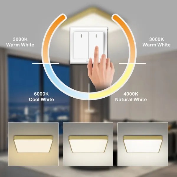 Brilagi - Plafoniera LED da soffitto POOL LED/48W/230V 3000/4000/6000K 50x50 cm dorata