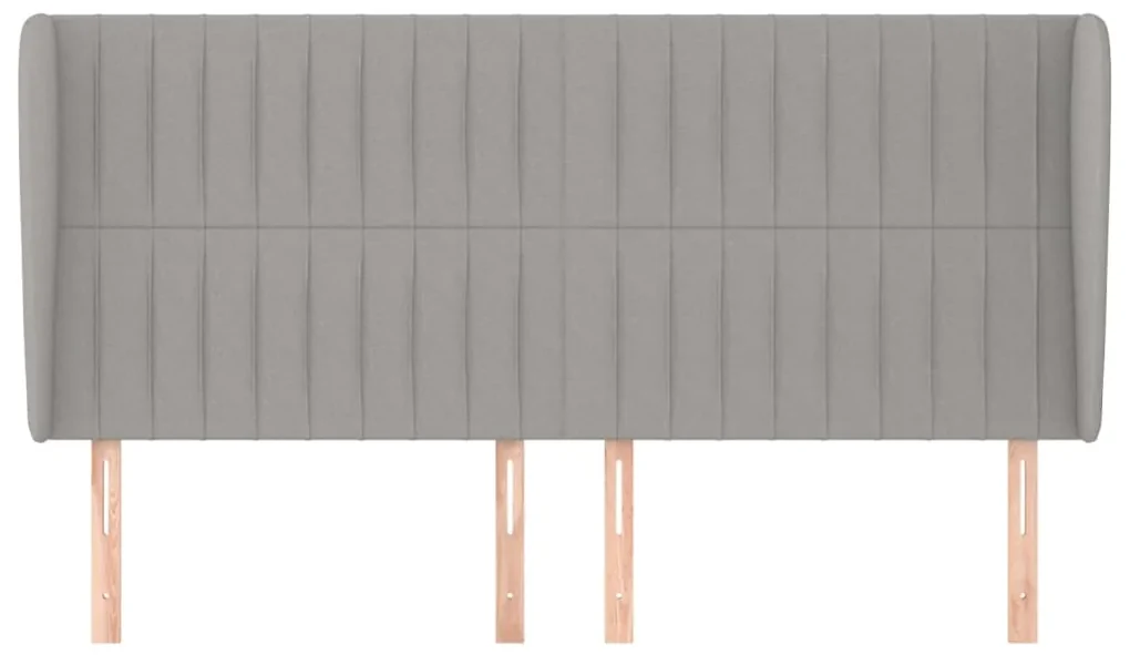 Testiera ad orecchio grigio chiaro 163x23x118/128 cm in tessuto