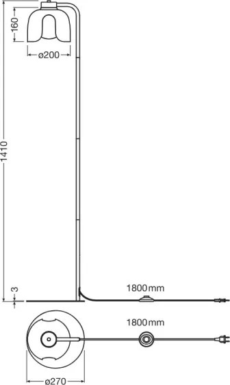 Osram - Lampada da terra DECOR COROLLE 1xE27/15W/230V rossa