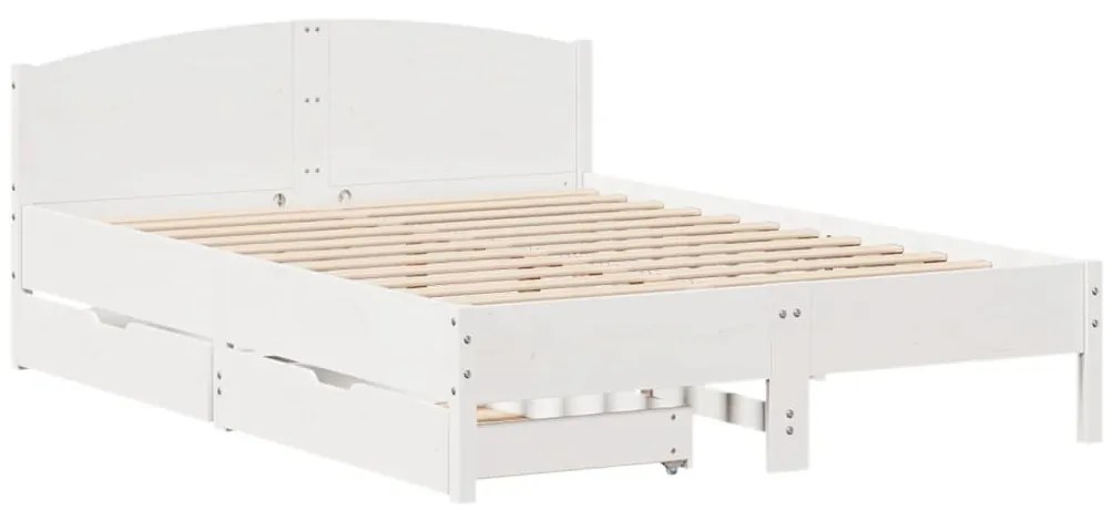 Letto senza materasso bianco 120x200 cm legno massello di pino