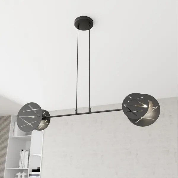Lampadario a sospensione con filo XOTIC 2xE27/15W/230V nero