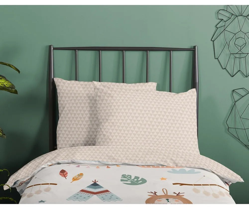 Set copripiumino e federa da bambini beige in cotone per culla 100x135 cm Remi – Good Morning