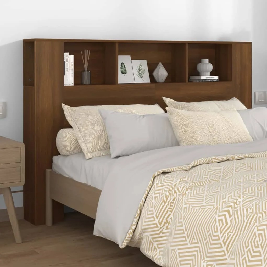 Testiera Con Scomparti Rovere Marrone 160x18,5x104,5 Cm /