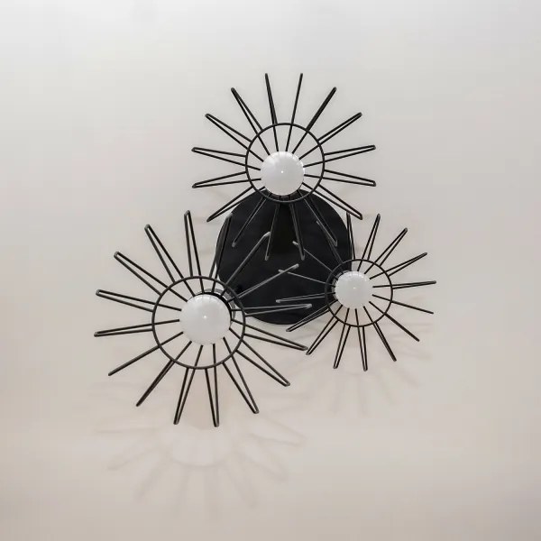 Lampadario a sospensione con cavo SOLANO 3xE27/15W/230V nero/cromo lucido