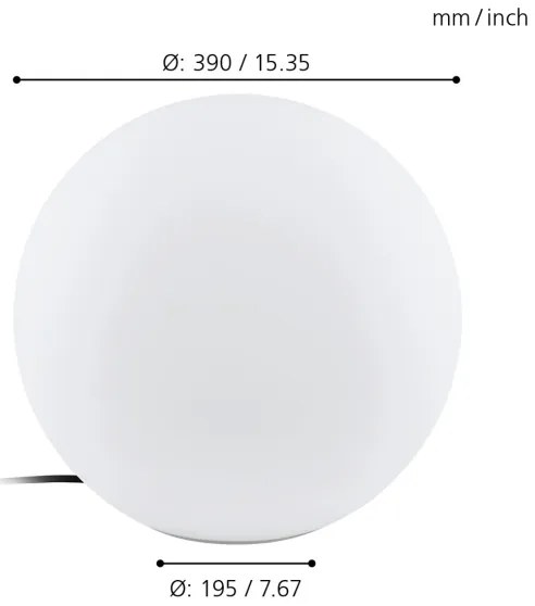 Eglo 98102 - Lampada da terra per esterno MONTEROLO 1xE27/40W/230V IP65 ø390