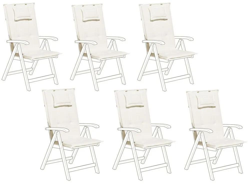 Set di 6 cuscini in tessuto bianco crema per la sedia da giardino TOSCANA/JAVA Beliani