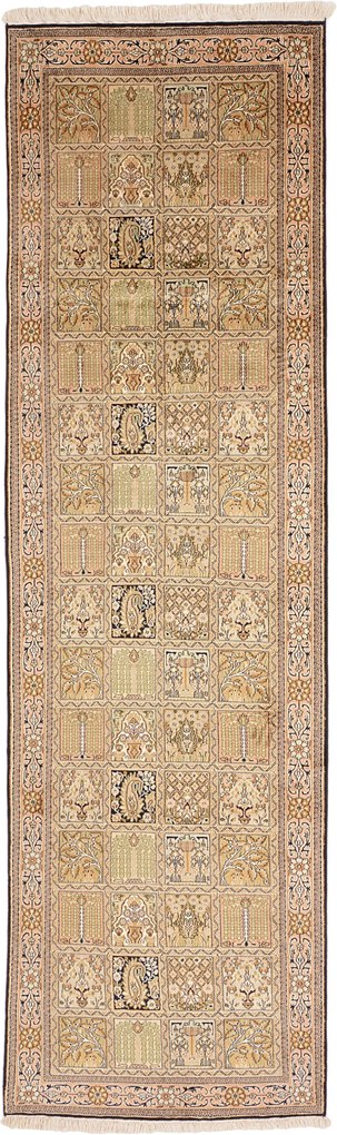 Cashmere Silk Tappeto 80 x 270 (Indian) Annodato A Mano