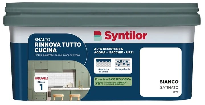 Smalto da interno per piano di lavoro, SYNTILOR Rinnova Tutto Cucina bianco satinato, 2 L