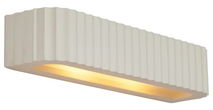 Lampada da parete scandinava bianca rettangolare a 2 luci - Plaster