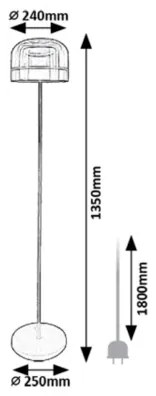 Rabalux 74038 - Lampada da terra dimmerabile a LED XELIRA LED/20W/230V 3000/4000/6000K