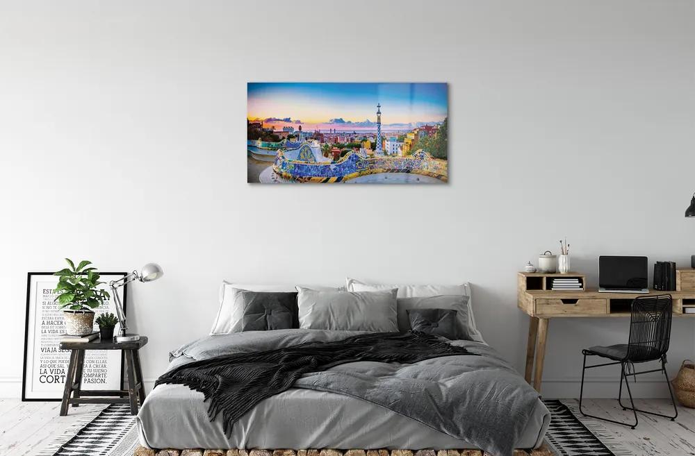 Quadro acrilico Panorama della Spagna della città 100x50 cm