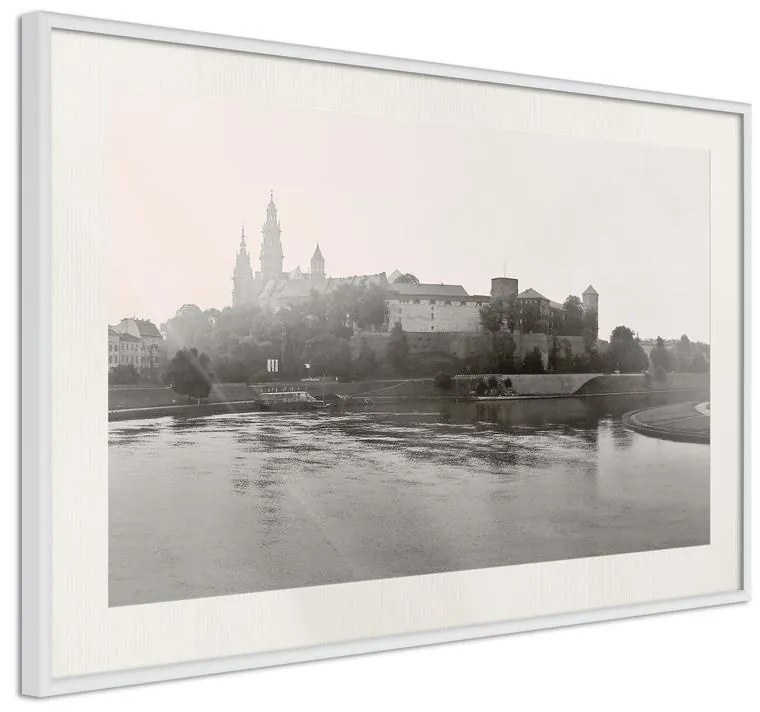 Poster  Postcard from Cracow: Wawel I  Cornice Quadri Cornice nera con pass-partout, Larghezza x Altezza Home decor 90x60