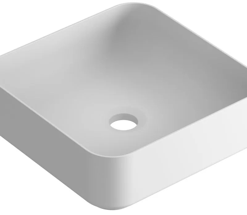 Lavabo da appoggio Studio quadrato in ceramica L 36 x P 36 x H 12 cm bianco