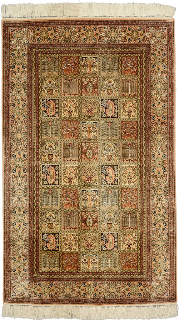 Ghom Tappeto orientale 100x160 Beige (Indian) Annodato A Mano