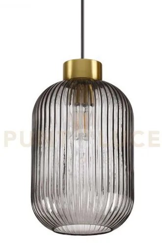 Mint lampadario a sospensione in vetro fume' 20cm 1 luce attacco e27