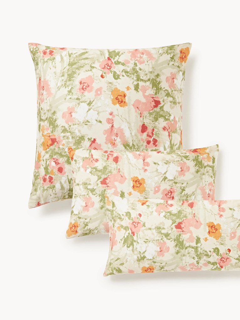 Federa in raso di cotone floreale Anthea
