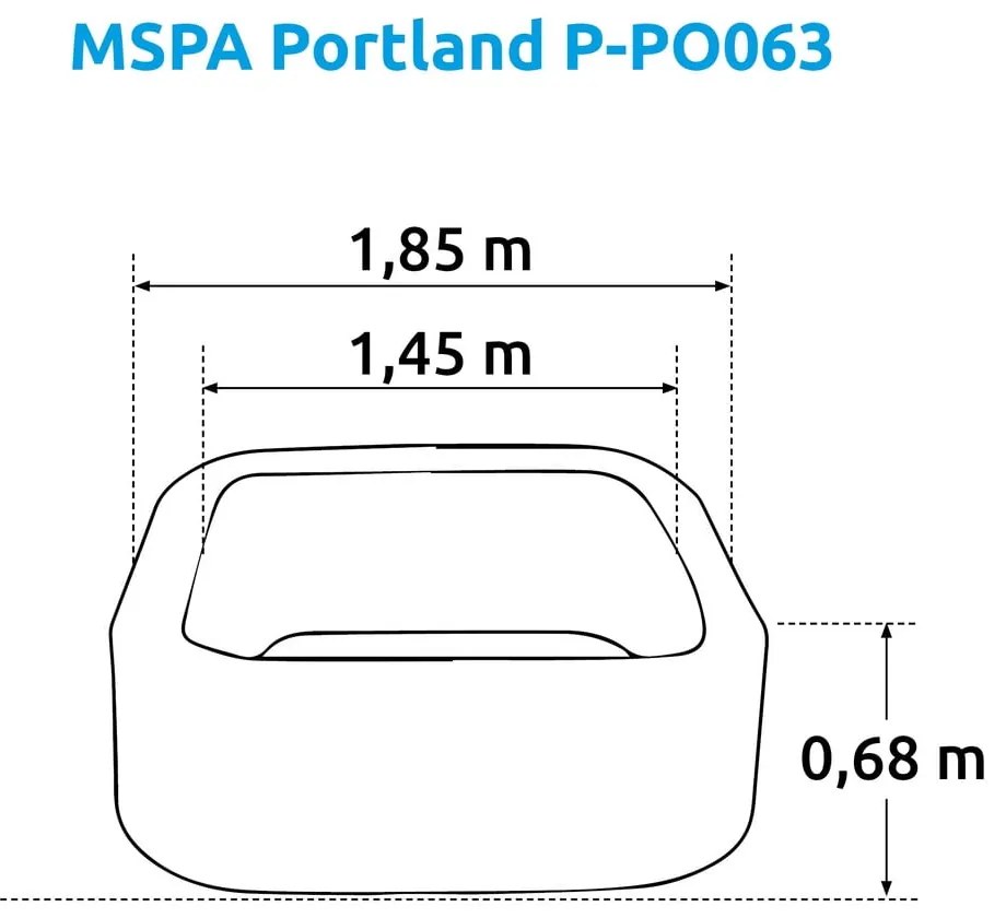 Vasca idromassaggio con struttura solida per 6 profondità 68 cm Portland P-PO063 - MSPA
