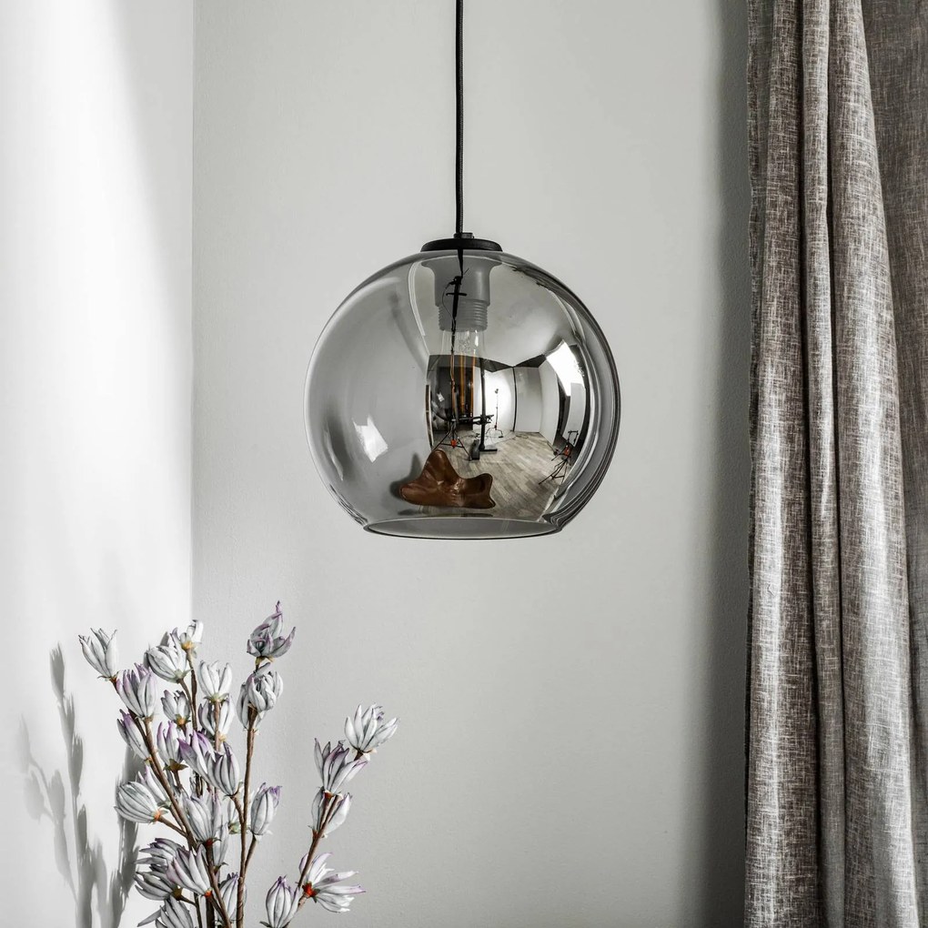 Nowodvorski Lighting Lampada a sospensione Polaris, vetro specchiato, fumé