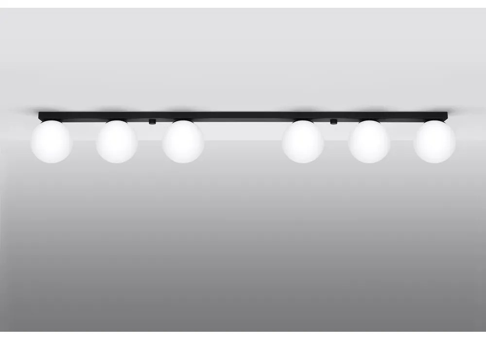 Plafoniera nera con paralume in vetro ø 12 cm Umerta – Sollux