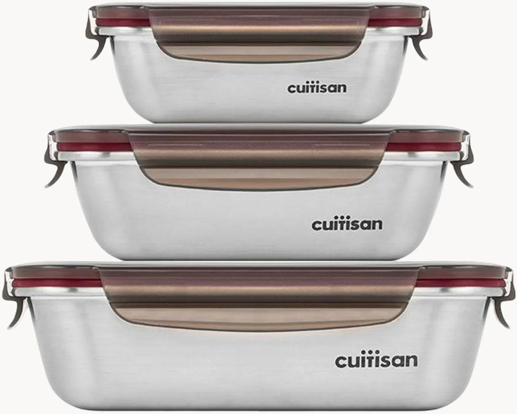 Set di 3 contenitori con coperchio a clip Cuitisan Flora