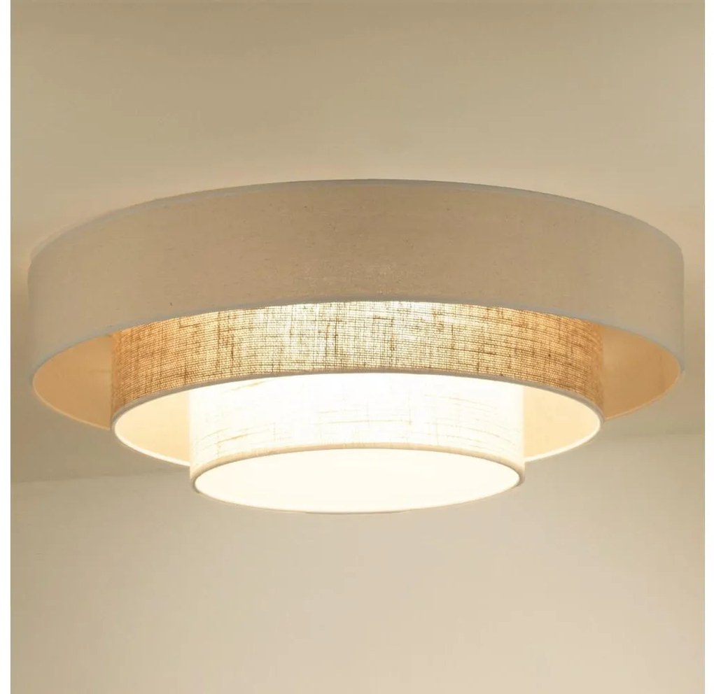 Duolla - Plafoniera LED LUNETA LED/26W/230V diametro 60 cm 4000K color crema/marrone