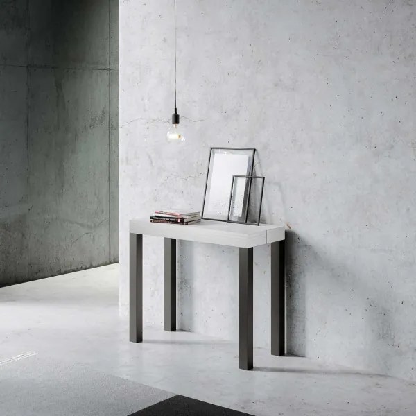 Consolle Allungabile EveryDay 90x40 cm Bianco Frassino Fino a 3 metri da 14 posti