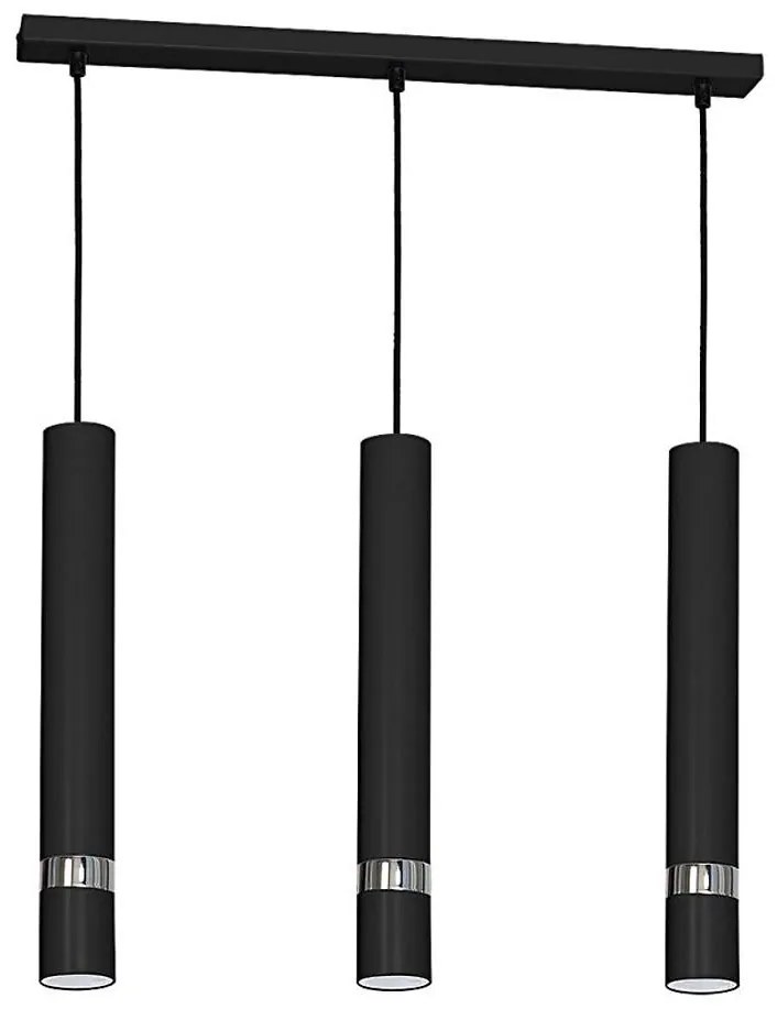 Lampadario a cavo JOKER 3xGU10/25W/230V nero/cromo lucido