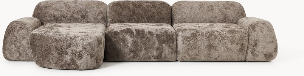 Divano angolare componibile 4 posti in teddy bouclé Wolke