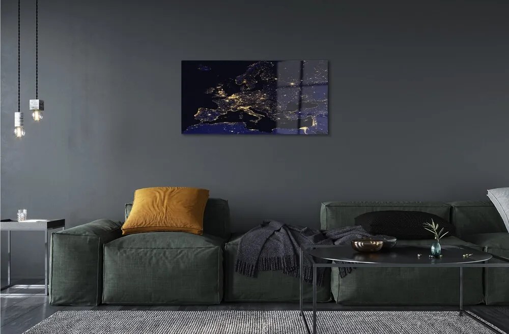 Quadro vetro Luci della mappa del cielo 100x50 cm