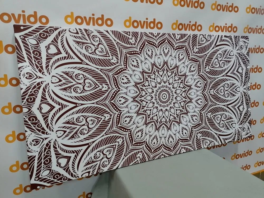 Stampa su tela – Mandala armonia su sfondo marrone