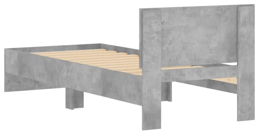 Giroletto e Testiera Grigio Cemento 90x190 cm Legno Multistrato