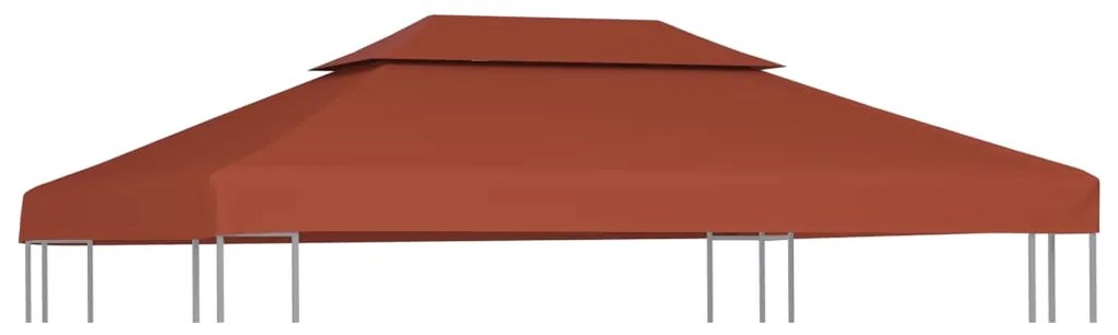 Copertura Superiore Gazebo A 2 Strati 310g/m² 4x3m Terracotta /
