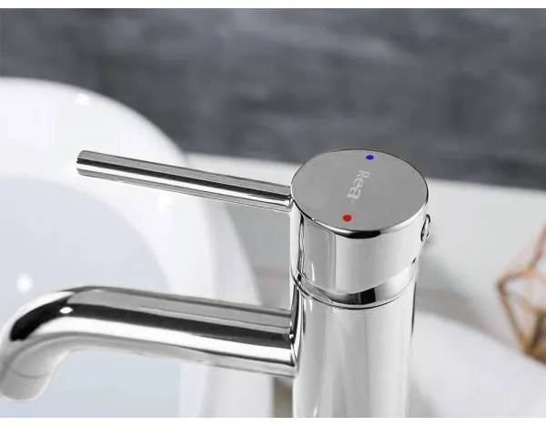 REA-B4104 - Miscelatore per lavabo LUNGO 28 cm, cromo lucido