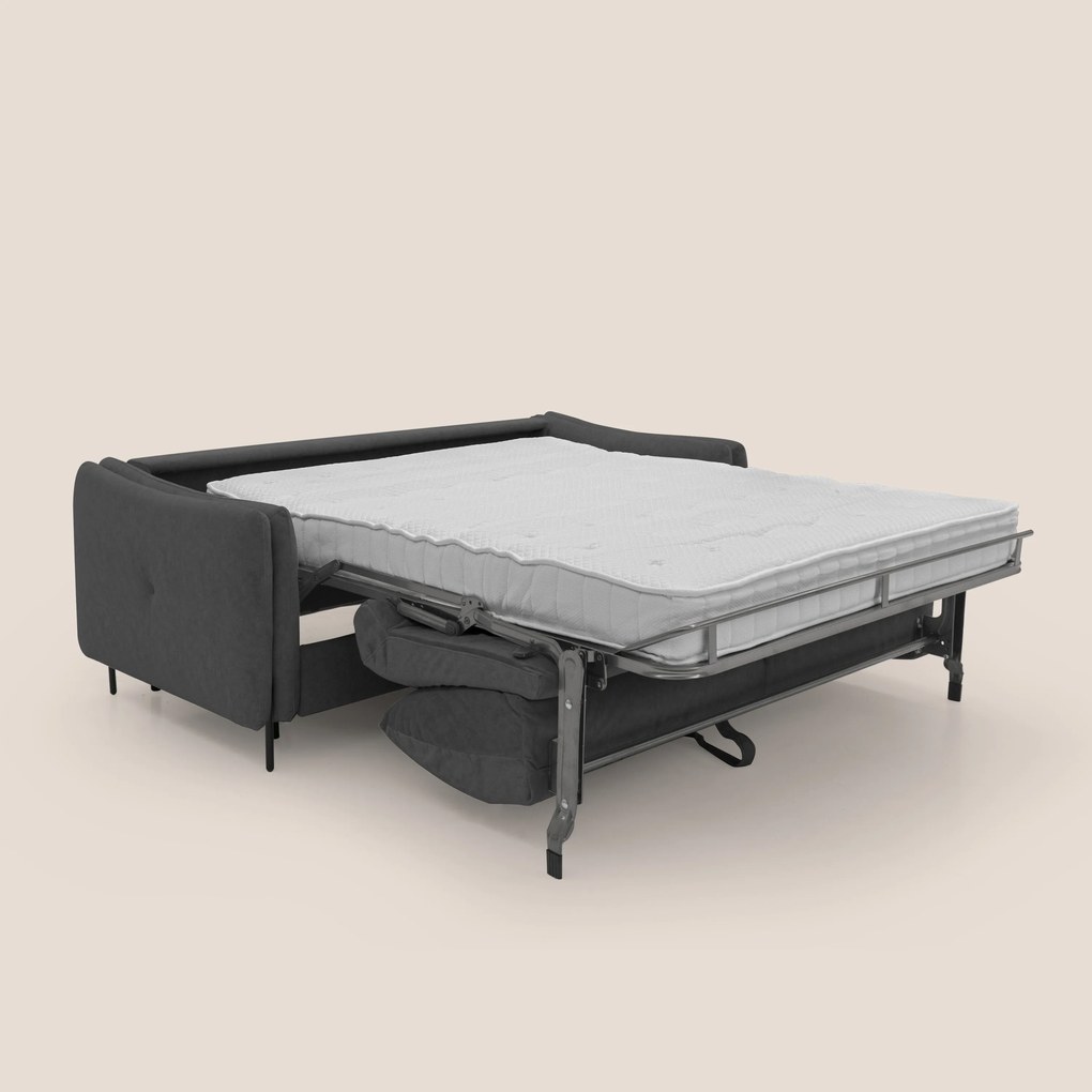 Gregory Divano letto con materasso h18 cm in microfibra effetto velluto impermeabile T09 antracite