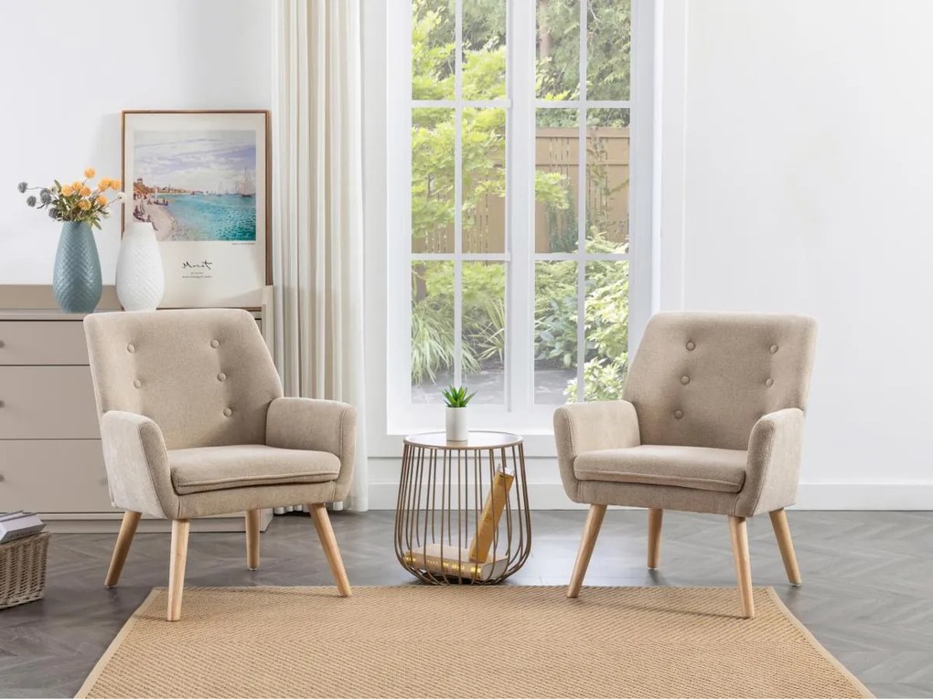 Poltrona in Tessuto Beige - SERINO