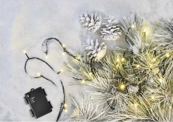 Catena luminosa LED da esterno 80xLED/3xAA 6,1 m IP44 bianco caldo