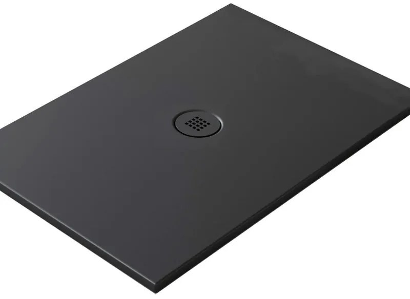 Piatto doccia in ceramica extra slim nero L 120 x L 90 cm opaco