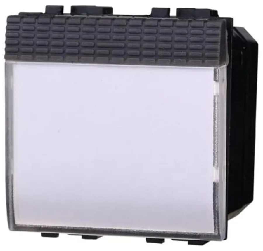Pulsante portanome 2 moduli nero compatibile anche con BTicino Livinglight