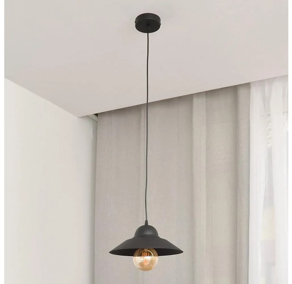 Lampadario a sospensione con filo SORAPIS 1xE27/15W/230V nero